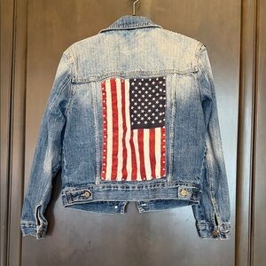 Forever 21 Denim Jacket with American Flag Patch